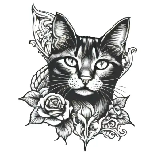 Cat Memorial tattoo tattoo design idea