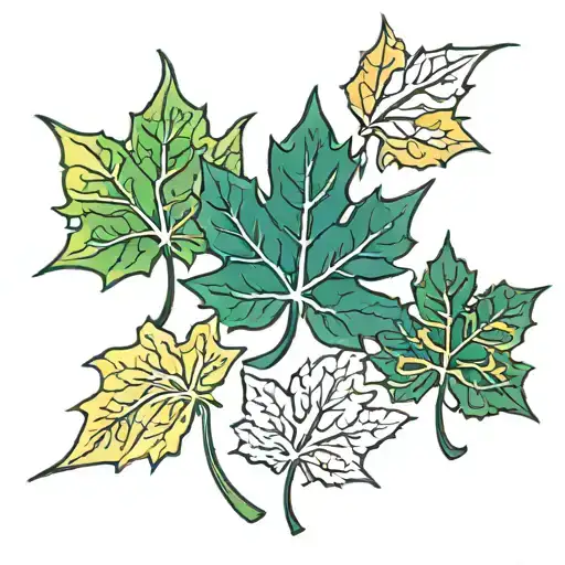 3 maple leafs irish tri colour representing autism tattoo design idea