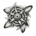 Propeller tattoo design idea