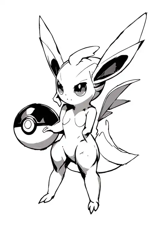 pokeball Pokemon celebi holding tattoo design idea