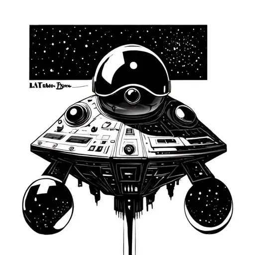 spaceship dj tattoo tattoo design idea