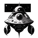 spaceship dj tattoo tattoo design idea