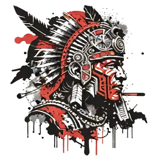 Mayan warrior tattoo design idea