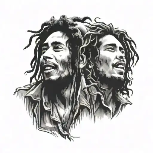 bob marley and che guevara tattoo design idea