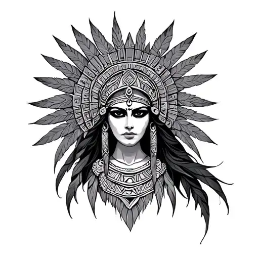 aztec goddess tattoo design idea