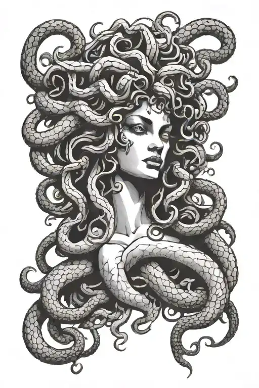medusa trust no one tattoo design idea