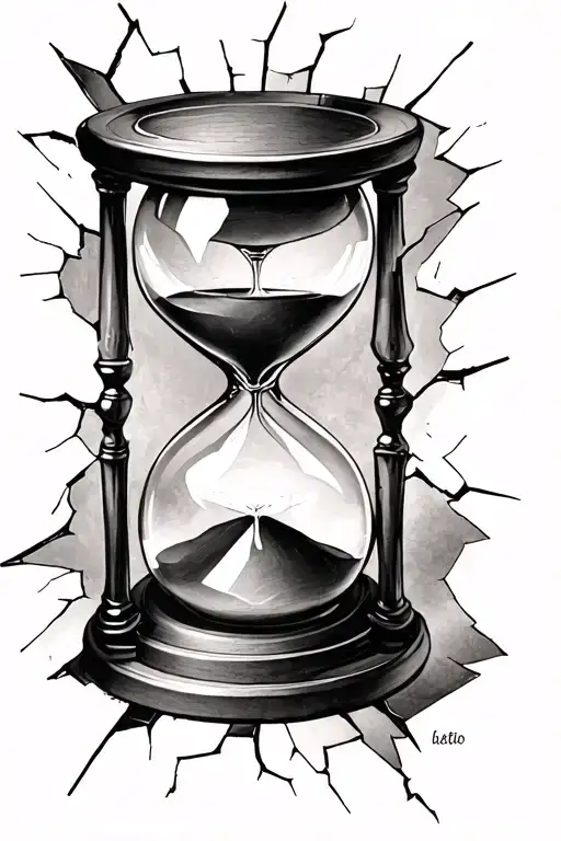 Cracked Hourglass tattoo design idea