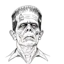 frankenstein's face tattoo design idea
