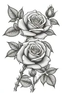 long stem rose tattoo design idea
