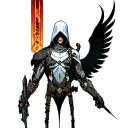 Assassin cyborg tattoo design idea