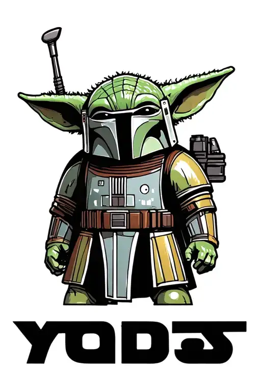 baby yoda boba fett mandalorian tattoo design idea