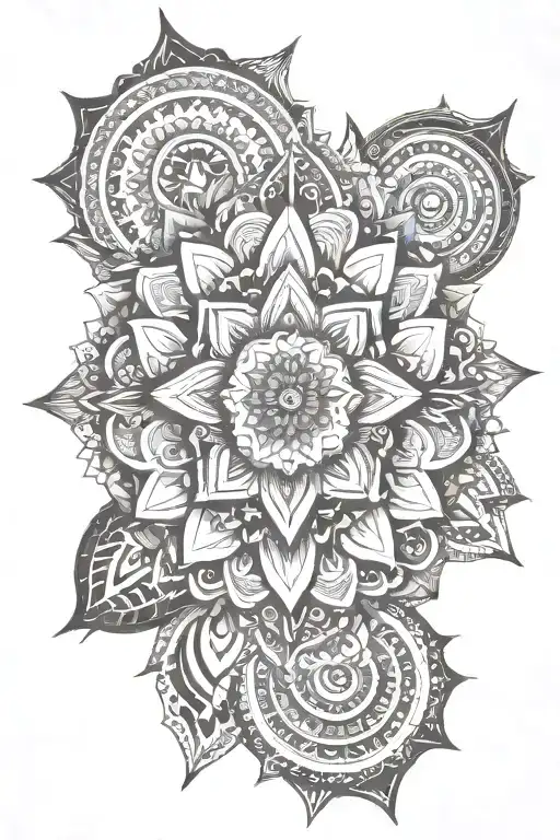 mandala design incorporating elements tattoo design idea