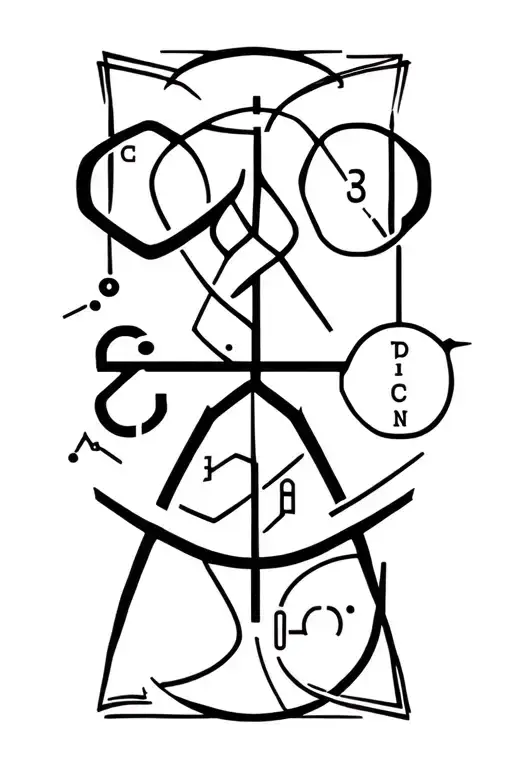 chemistry symbols intertwined tattoo design idea
