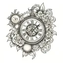 adhd clock looking from inside out in gradient shape tattoo design idea