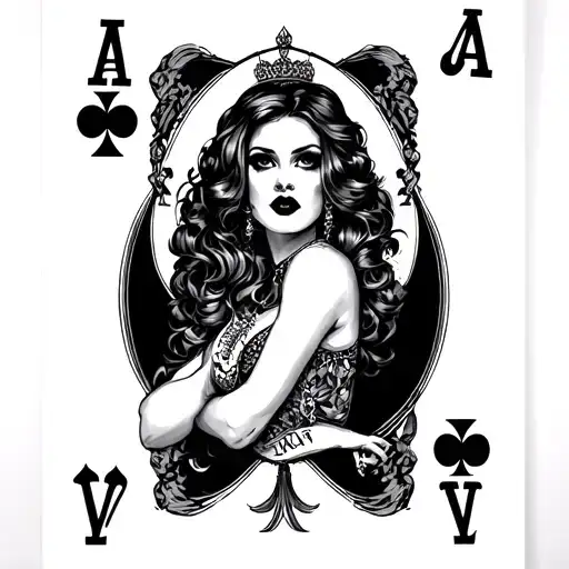 queen of spades, slut BBC only tattoo design idea