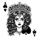 queen of spades, slut BBC only tattoo design idea