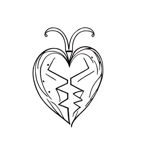 girl welding broken heart tattoo design idea