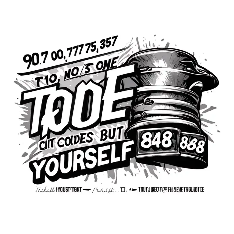 "910, 757, 256, 808" trust no one but yourself city codes it 910, 757, 808, 256  tattoo design idea