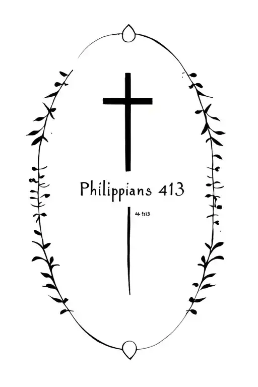 "Philippians 4:13" cross tattoo tattoo design idea
