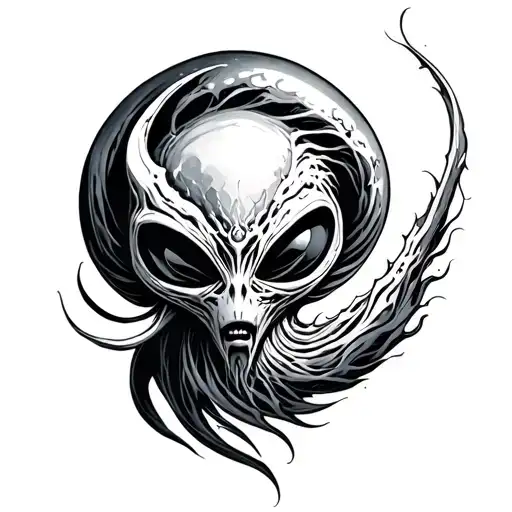 alien wave tattoo design idea