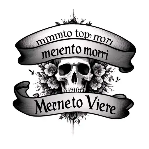 I'm a guy and I want to get a tattoo on my leg with the phrases:memento mori - on topMemento Viere on bottom,  tattoo design idea