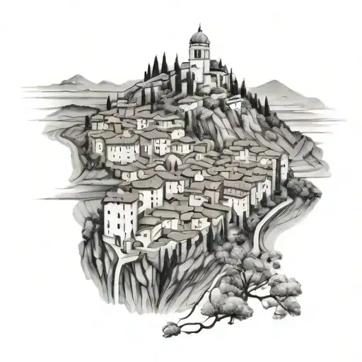 realistic morro d'alba italy landscape tattoo design idea