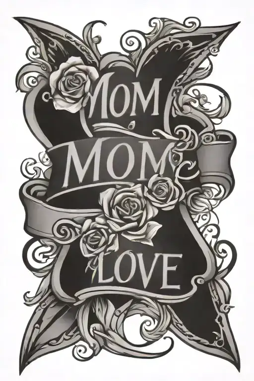 mom love tribute with name incorporated tattoo design idea