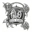 glo gang logo tattoo design idea