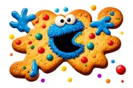 Cookie Monster Pac-Man chasing gingerbread cookie tattoo design idea