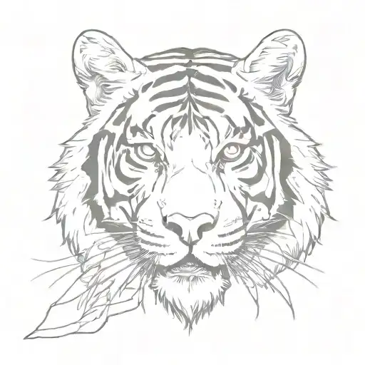 tiger face tattoo design idea