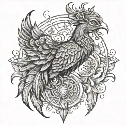 Incorporate a mandala design with elements of a phoenix to symbolize your resilience and transformation as a warrior tattoo design idea