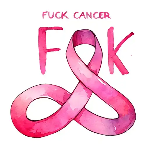 "Fuck Cancer" cancer ribbon intertwined infinity symbols tattoo design idea