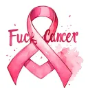 "Fuck Cancer" cancer ribbon intertwined infinity symbols tattoo design idea