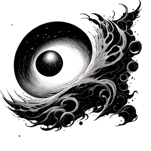 black hole tattoo design idea