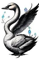 opal marigold libra swan design featuring tattoo design idea