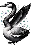 opal marigold libra swan design featuring tattoo design idea