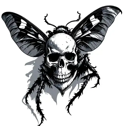 death head moth tattoo design with Ichigo vasto lorde skull tattoo design idea