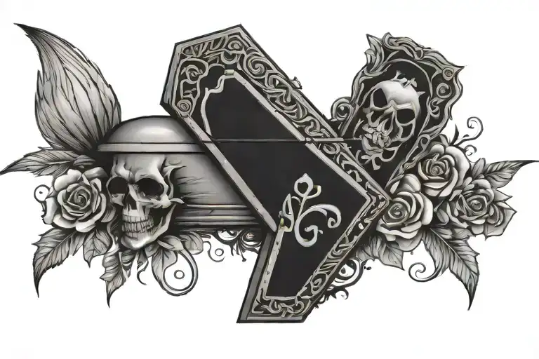 coffin,brat tattoo design idea