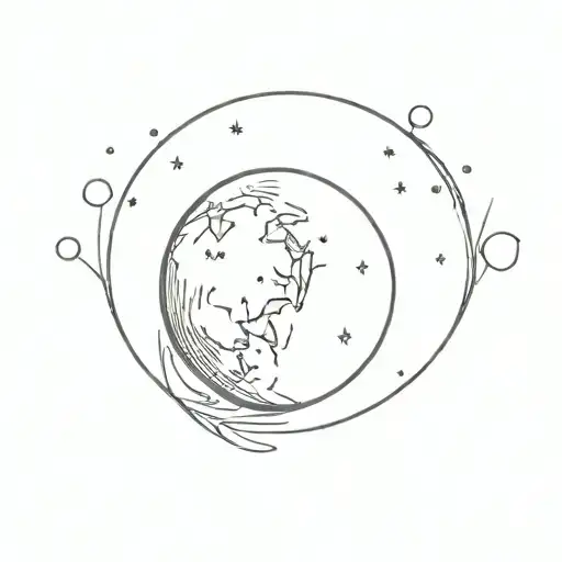 waning gibbous moon tattoo design idea