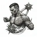 maximum effort violence of action tattoo design idea