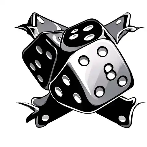 777 on three dice tattoo design idea