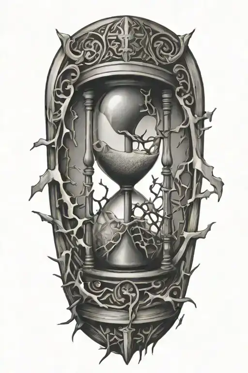 Shattered hourglass  tattoo design idea