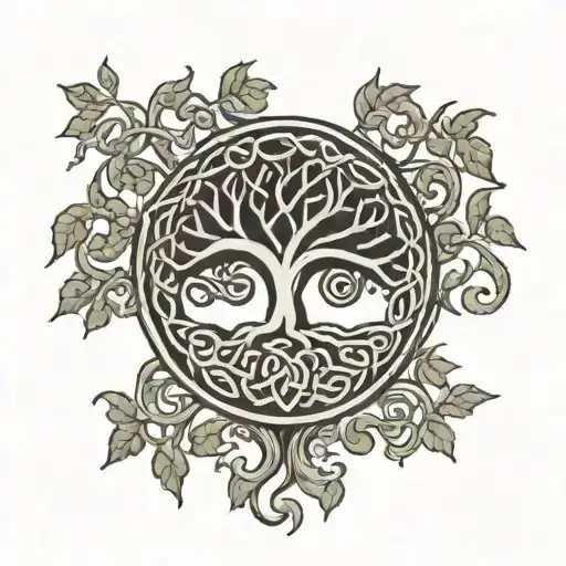 text :CHACHOU , in celtic tree of life tattoo design idea