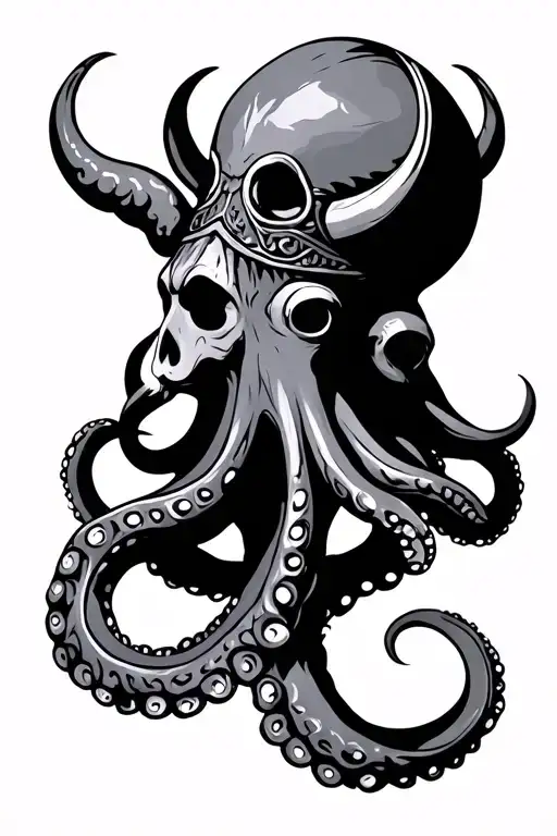 viking symbols and octopus tattoo design idea