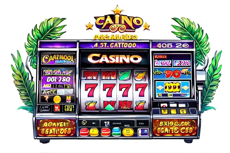 casino slot machine showing 777 tattoo design idea