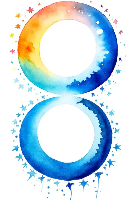 Sun moon starts tattoo design idea