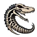 alligator tail skeleton with partial flesh tattoo design idea