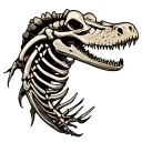 alligator tail skeleton with partial flesh tattoo design idea