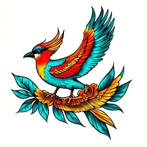 quetzal bird tattoo design idea