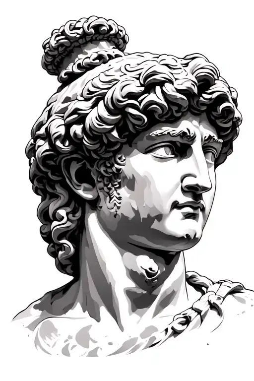 ancient greek statue tattoo design idea